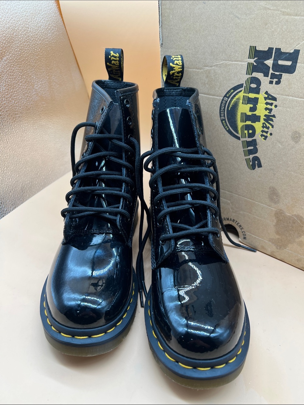 Dr.  marten 1460 patent leather black womans size 7 boots
